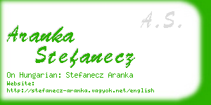 aranka stefanecz business card